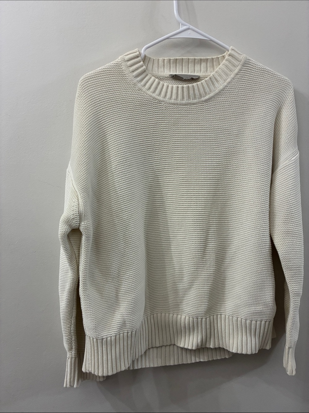 Everlane Classic Cream Crewneck Sweater - Women's Lightweight Knit - large